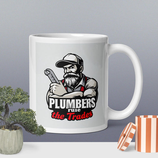 Plumbers White glossy mug