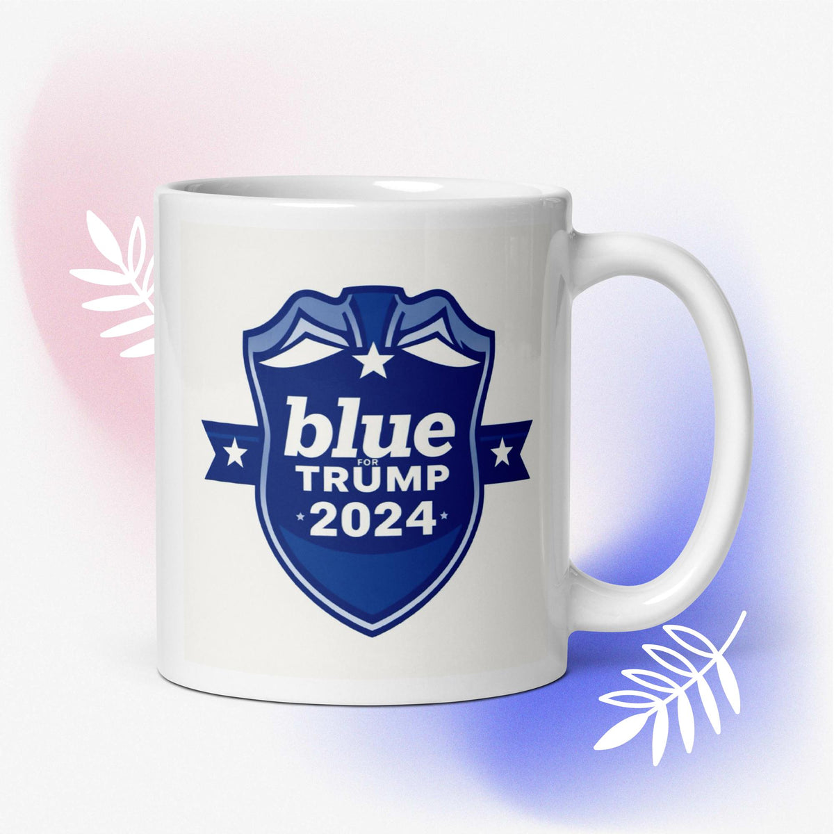 Blue for Trump White glossy mug