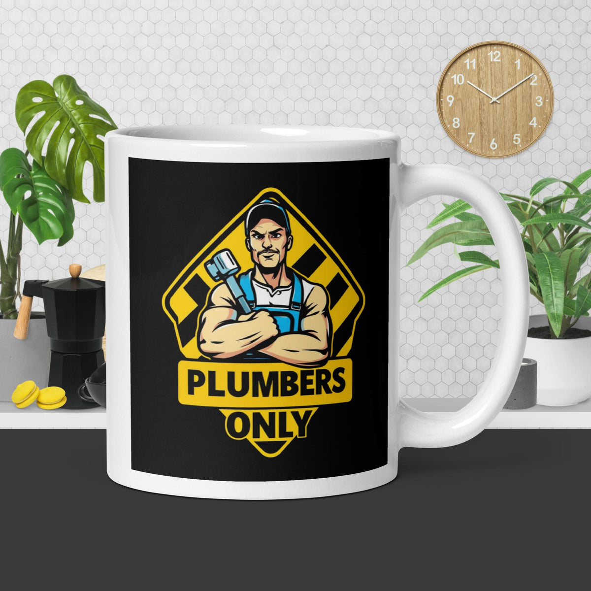 Plumbers White glossy mug